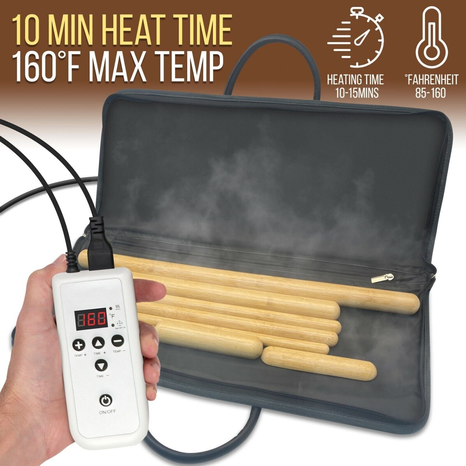SereneLife Massage Kit Back Therapy Innovative Waterless Heating Technology
