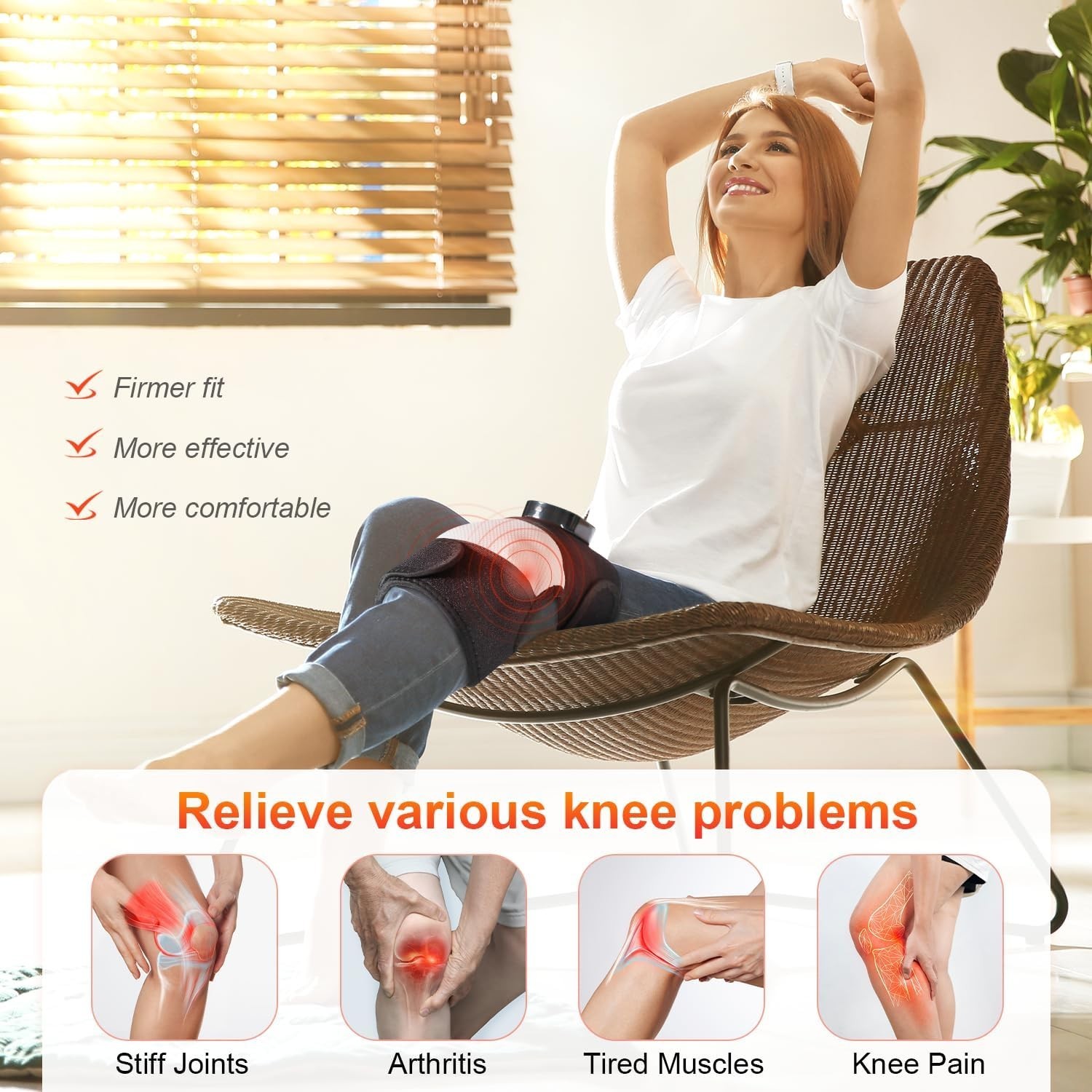 Cordless 3-in-1 Heated Massager Wrap for Knee, Elbow, & Shoulder – FSA Eligible