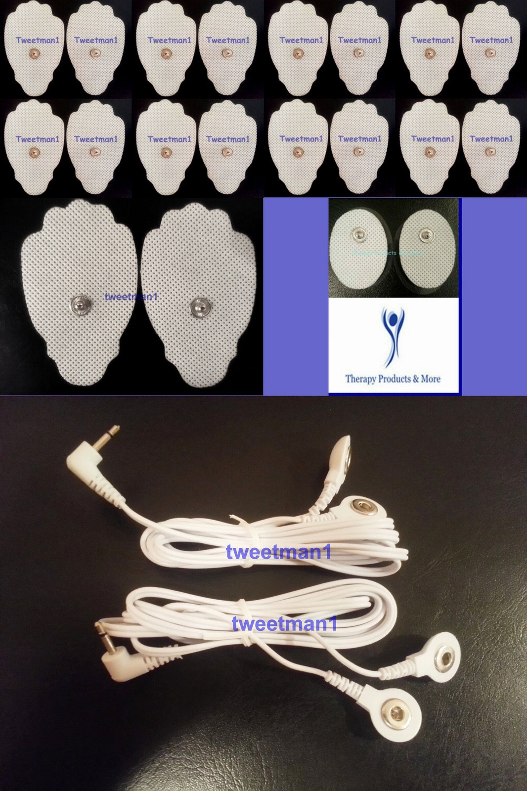 Eliking IPro Compatible Lead Cables with 18 Replacement Massage Pads + 2 Oval