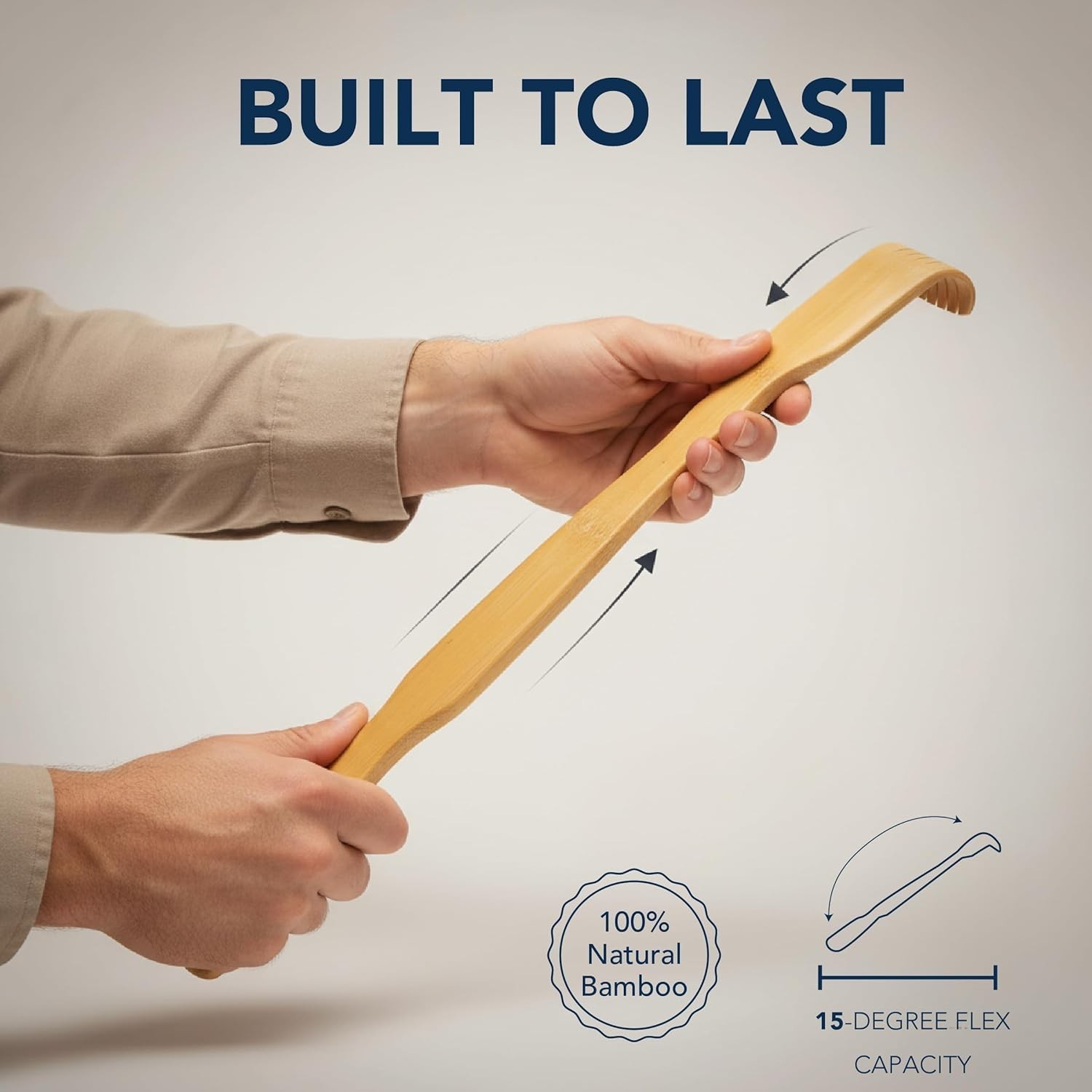 Slick- Bamboo Back Scratcher, 16.5”, 2 Pack, Wooden Back Scratcher Long Handle