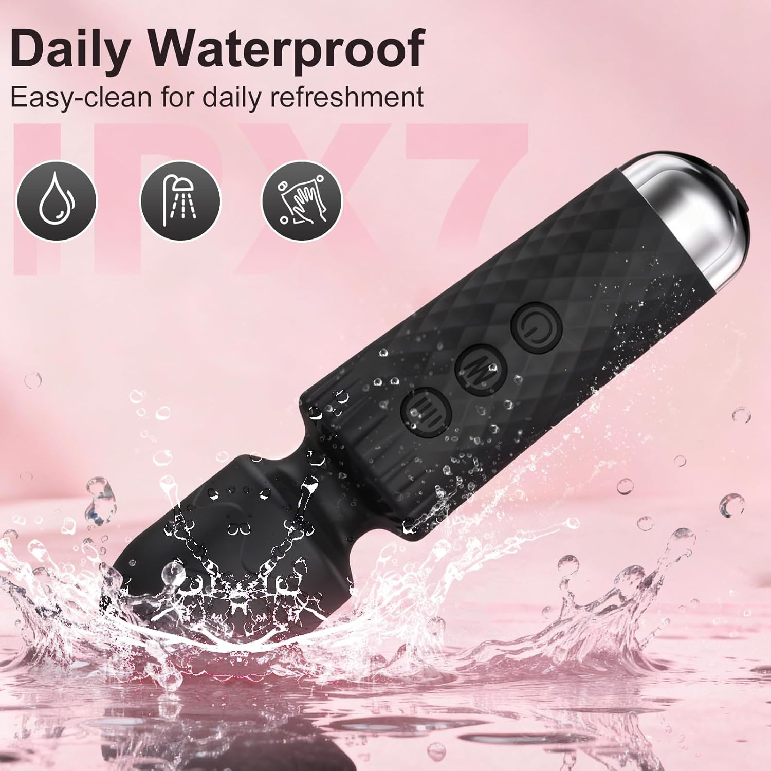 Handheld Mini Massager, Silicone Rechargeable Relieve Tension, 20 Modes 8 Speeds