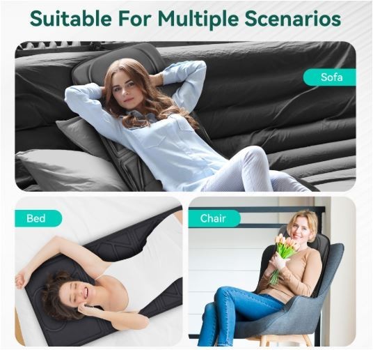 Snailax Massage Mat Massage Cushion 10 Motor Massage Pad Full Body Massager