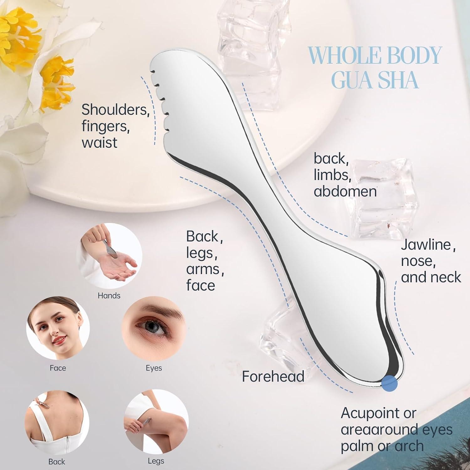 Gua Sha Facial Tools,Guasha Massage Tool for Face&Body, Manual Massage Tool