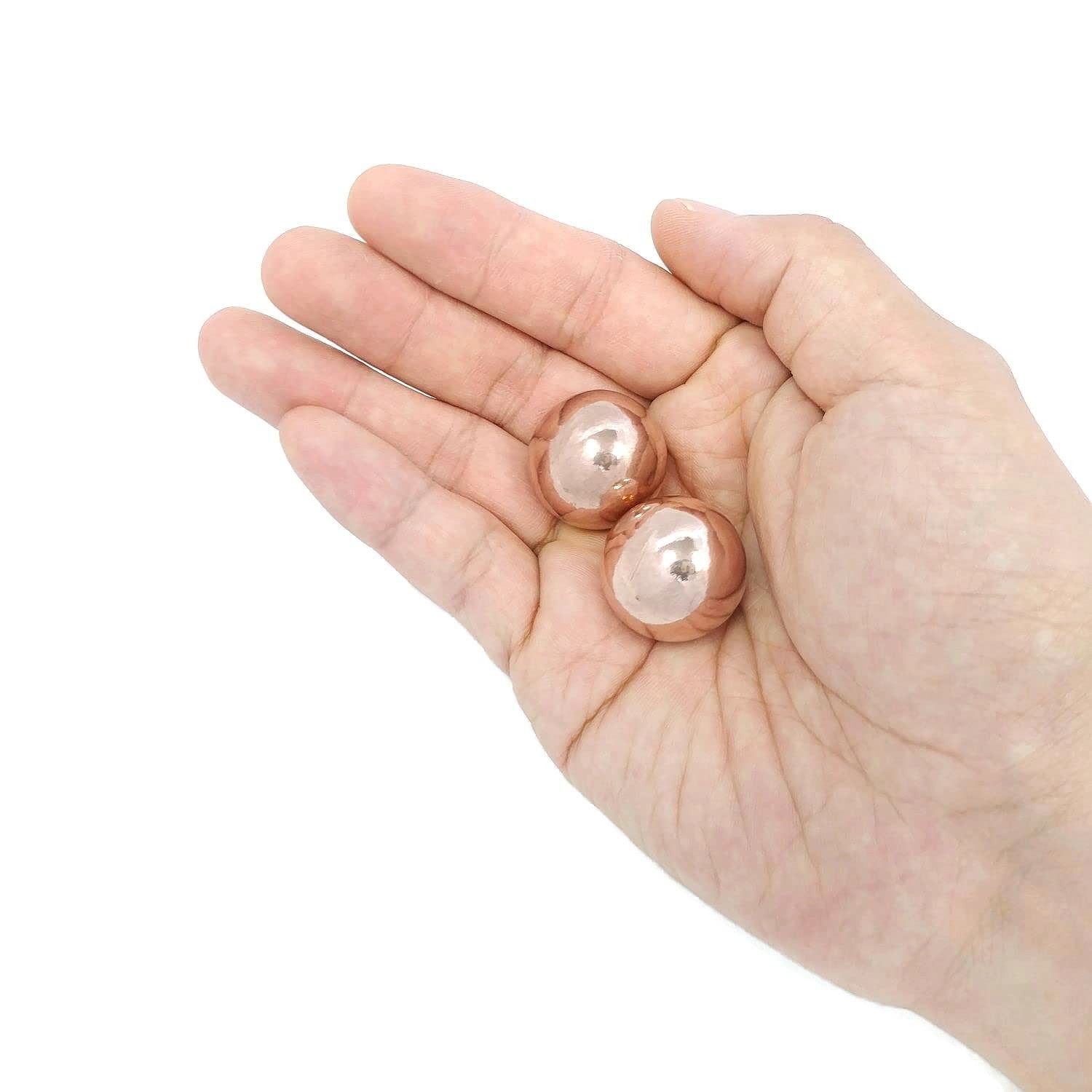 Solid Copper Baoding Balls with Carry Pouch for Hand Therapy, Exercise, and S…