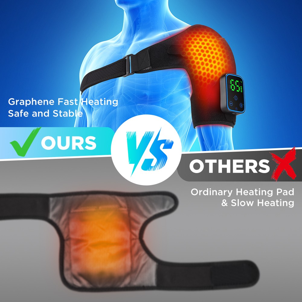 Electric Heated Shoulder Massager Arthritis Pain Relief Warm Therapy Pad Brace
