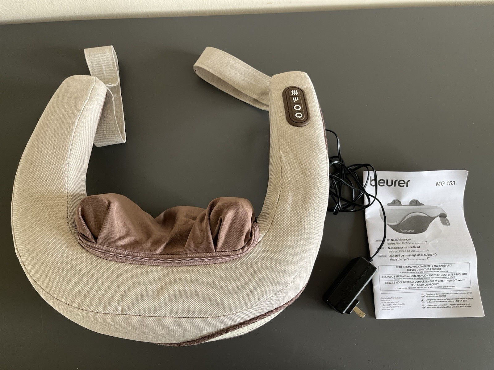 Beurer Shiatsu Neck and Back Massager with Heat | Deep Tissue Massager