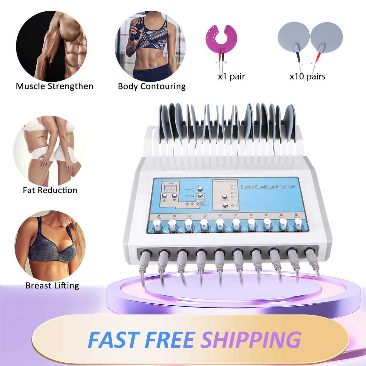 New 2 in1 Micro-pulse Electrode Muscle Stimulation Machine Pain Relief Massage