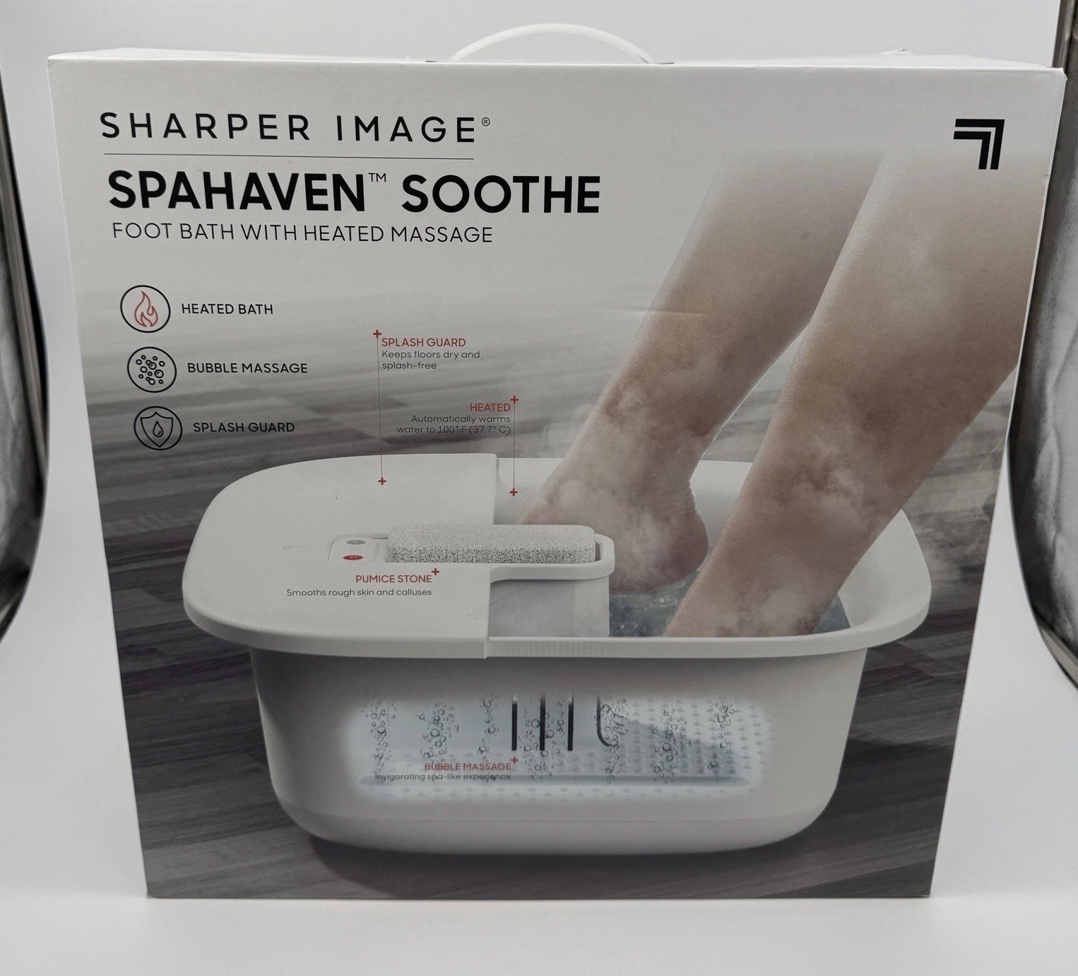 Sharper Image Spahaven Soothe Foot Bath Heated Massage Bubble Spa Open Box