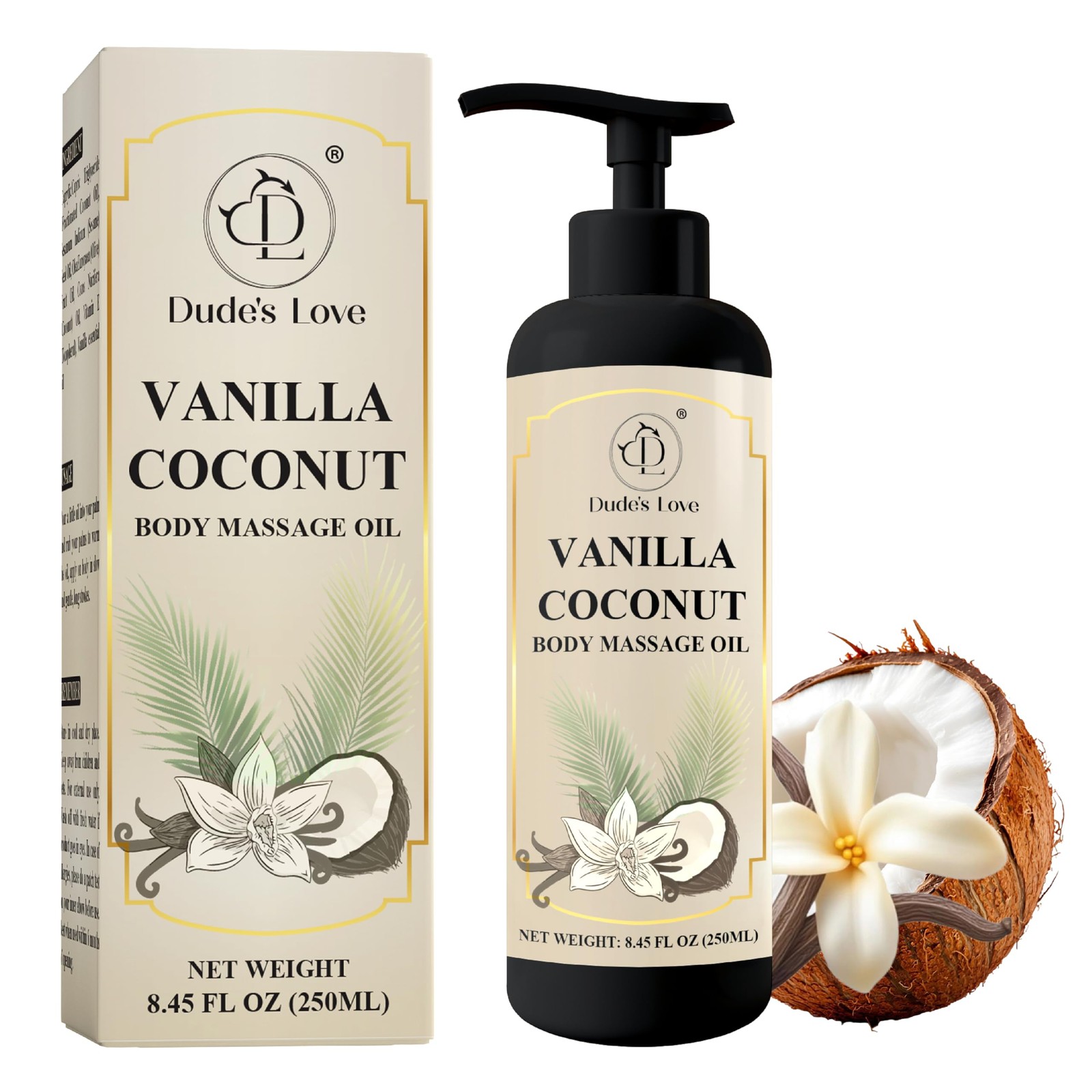 Vanilla Coconut Body Massage Oil | with Vitamin E & Jojoba Oil | Deep Hydrati…