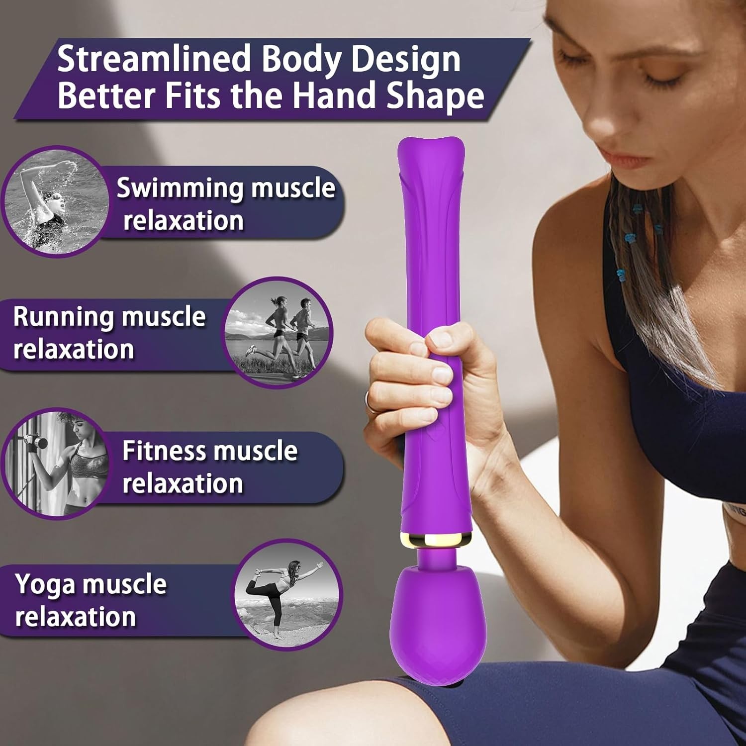 Silicone Personal Wand Massager – Enhance Relaxation with 20 Patterns & 8 Speeds