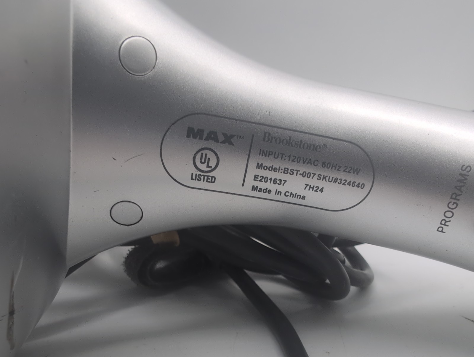 Brookstone Max BST-007 Dual Node 5 Speed 3Programs Full Body Percussion Massager