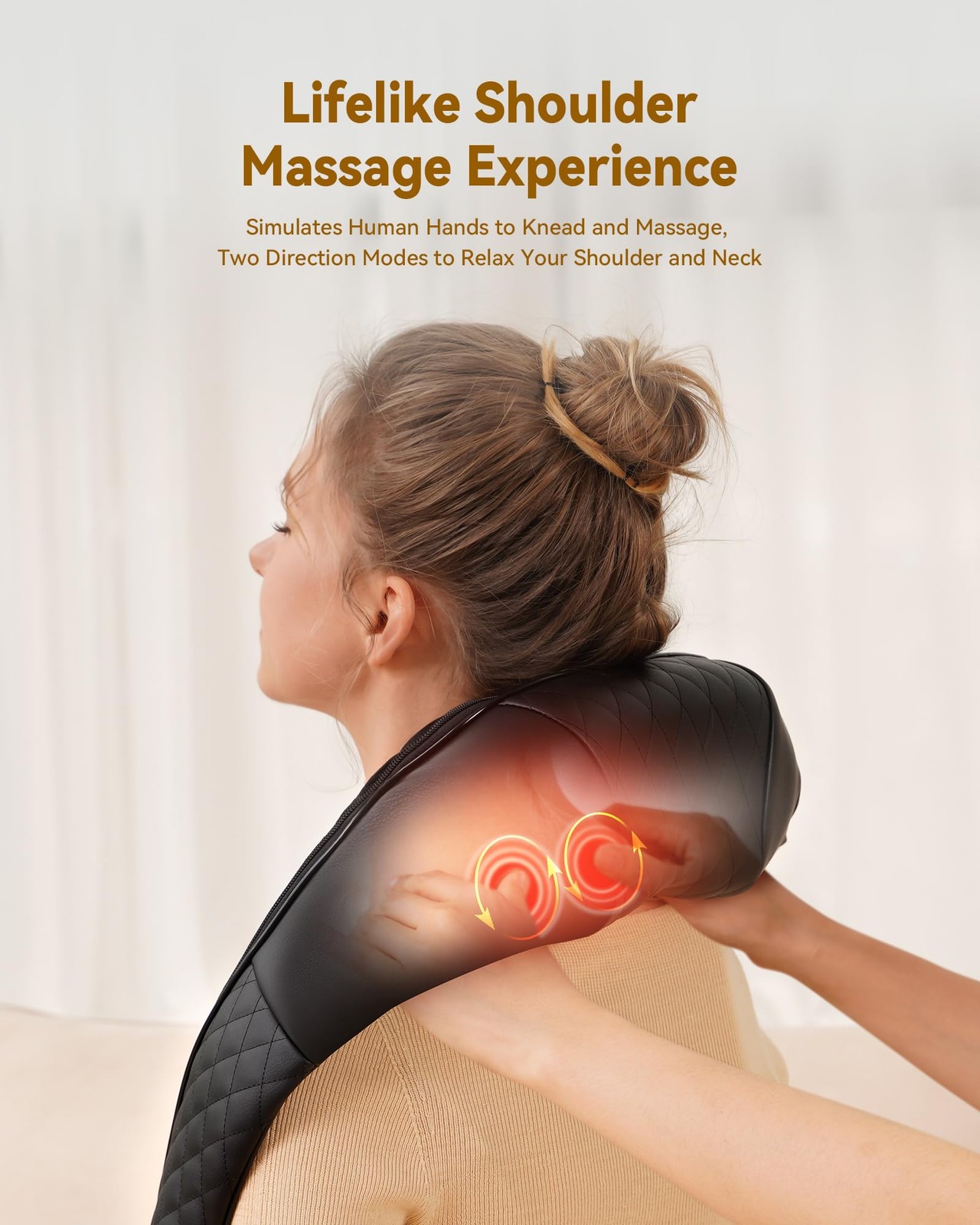 Shiatsu Neck and Back Massager with Heat, Neck and Shoulder Massager, 4D Deep Ti