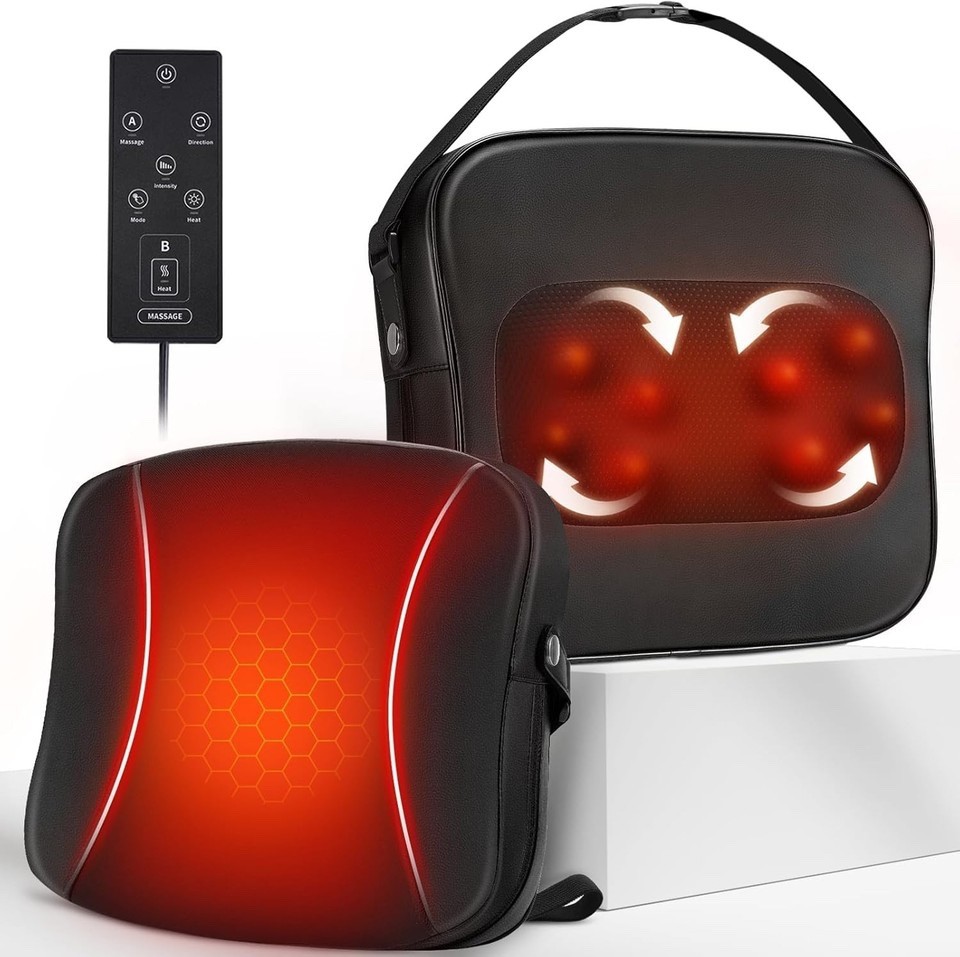 Back Massager with Heat-Shiatsu Massagers for Neck and Shoulder Pain-3D Kneading