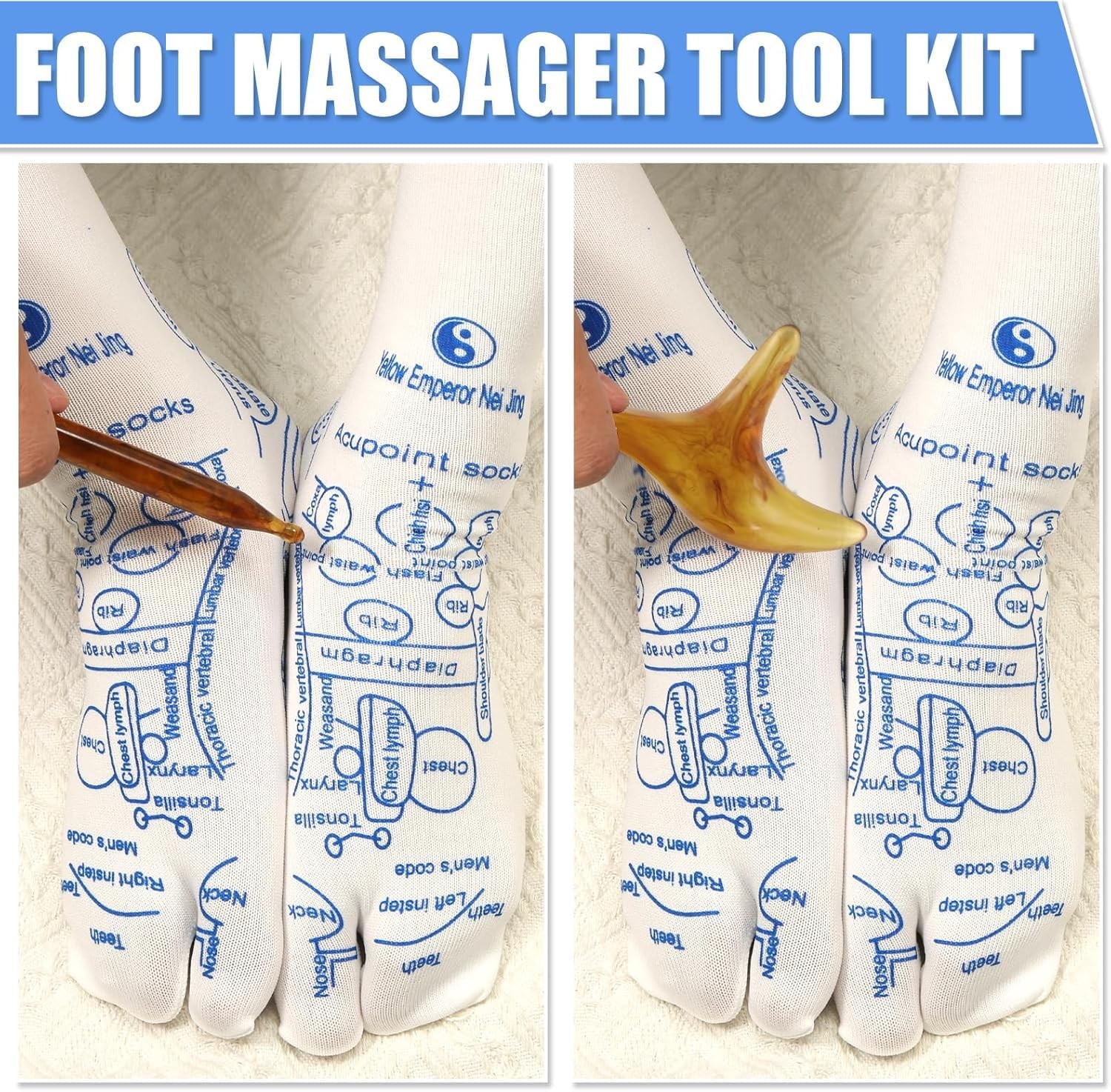 Foot Massage Reflexology Socks Set,Professional Reflexology Socks with Tools …