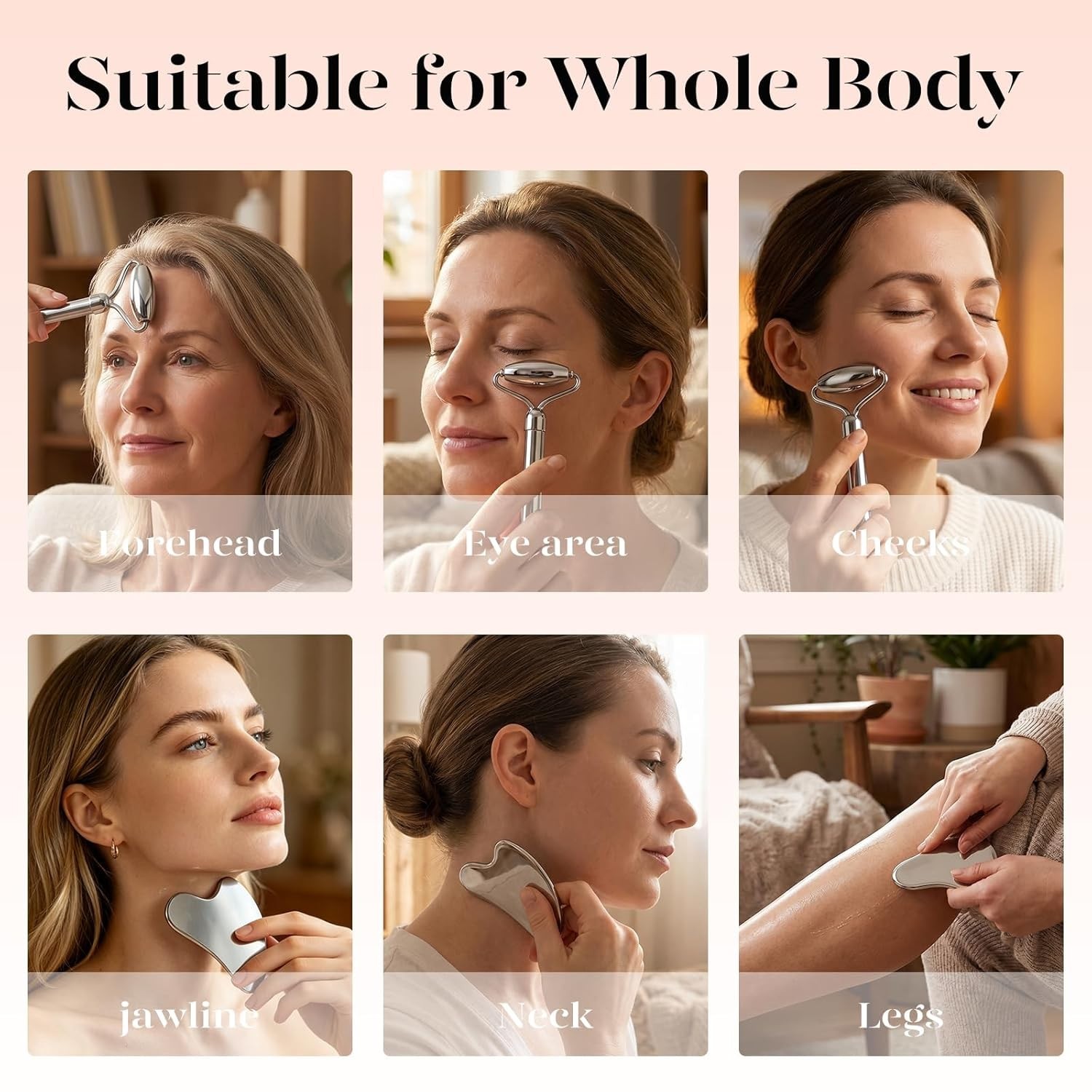 Stainless Steel Gua Sha Facial Massage Tool Set