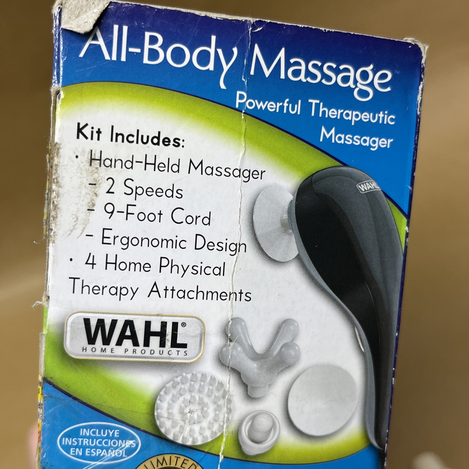 Wahl 4120-600 Two Speed All-Body Massager Compact Design & 4 Attachments