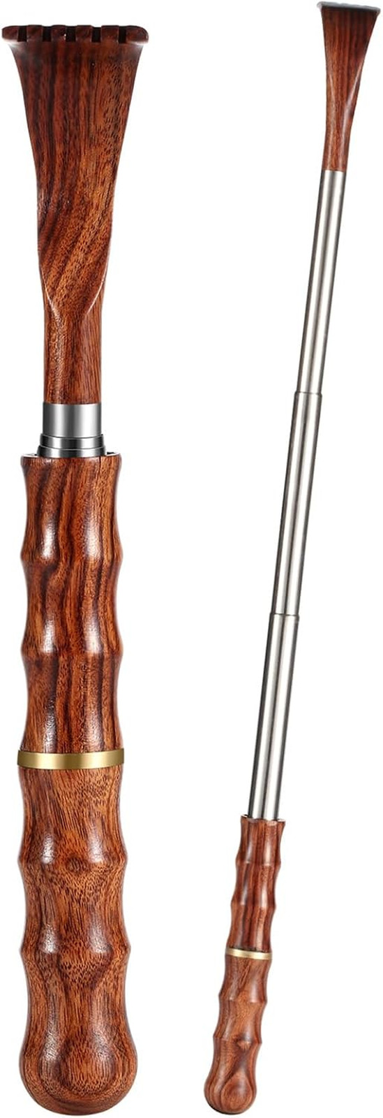 Portable Extendable Back Scratcher, Telescoping Bamboo Back Scratcher with Woode