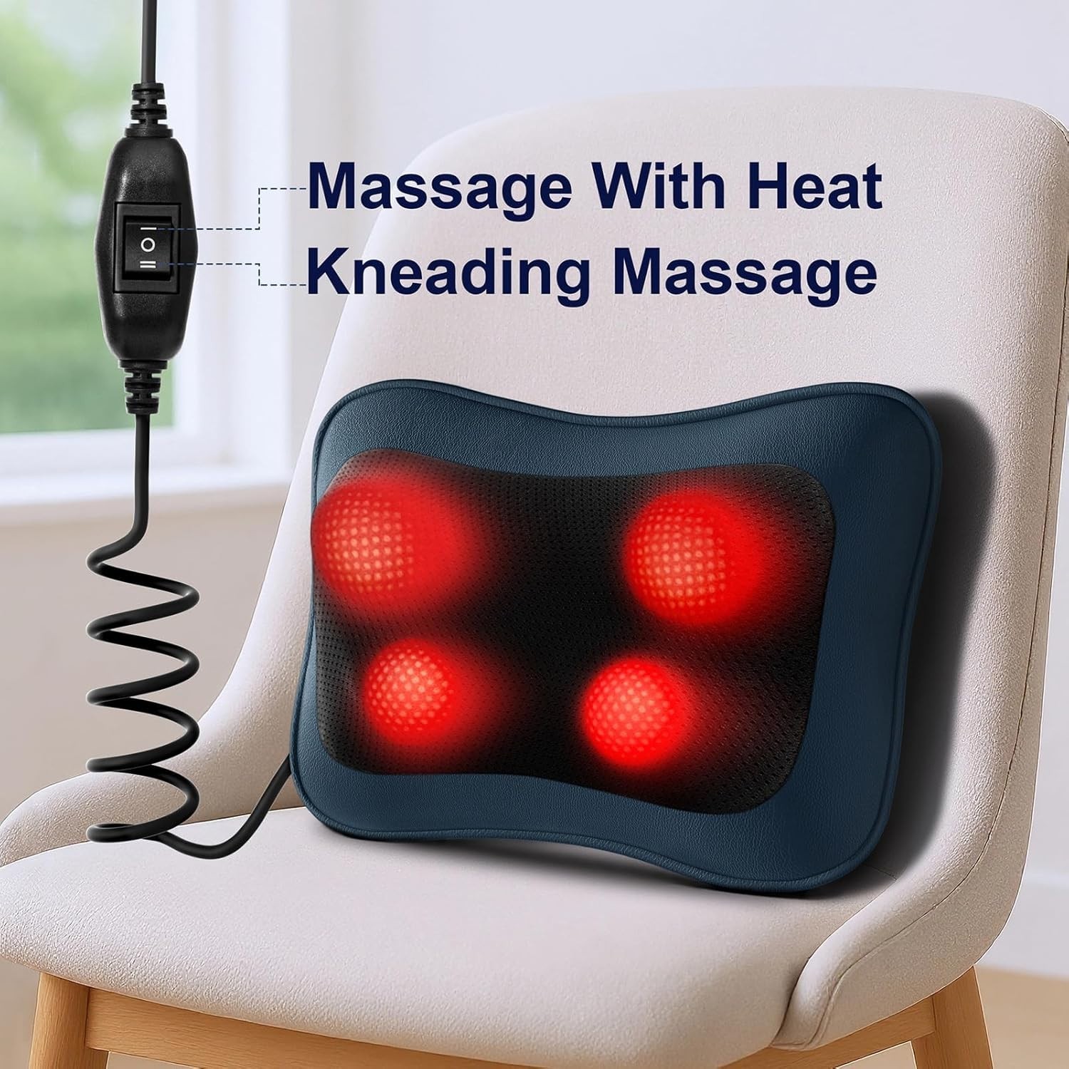 Leather Shiatsu Massage Pillow with Heat – Pain Relief for Every Occasion