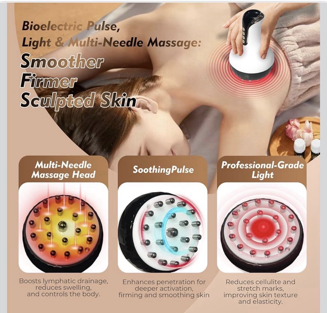 Electric Lymphatic Drainage Machine Microcurrent Meridian Body Massage Brush