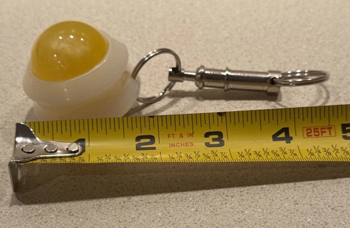 Mini Omni Key Ring Massager Roller Ball On Detachable Keychain (Yellow) USA. NEW