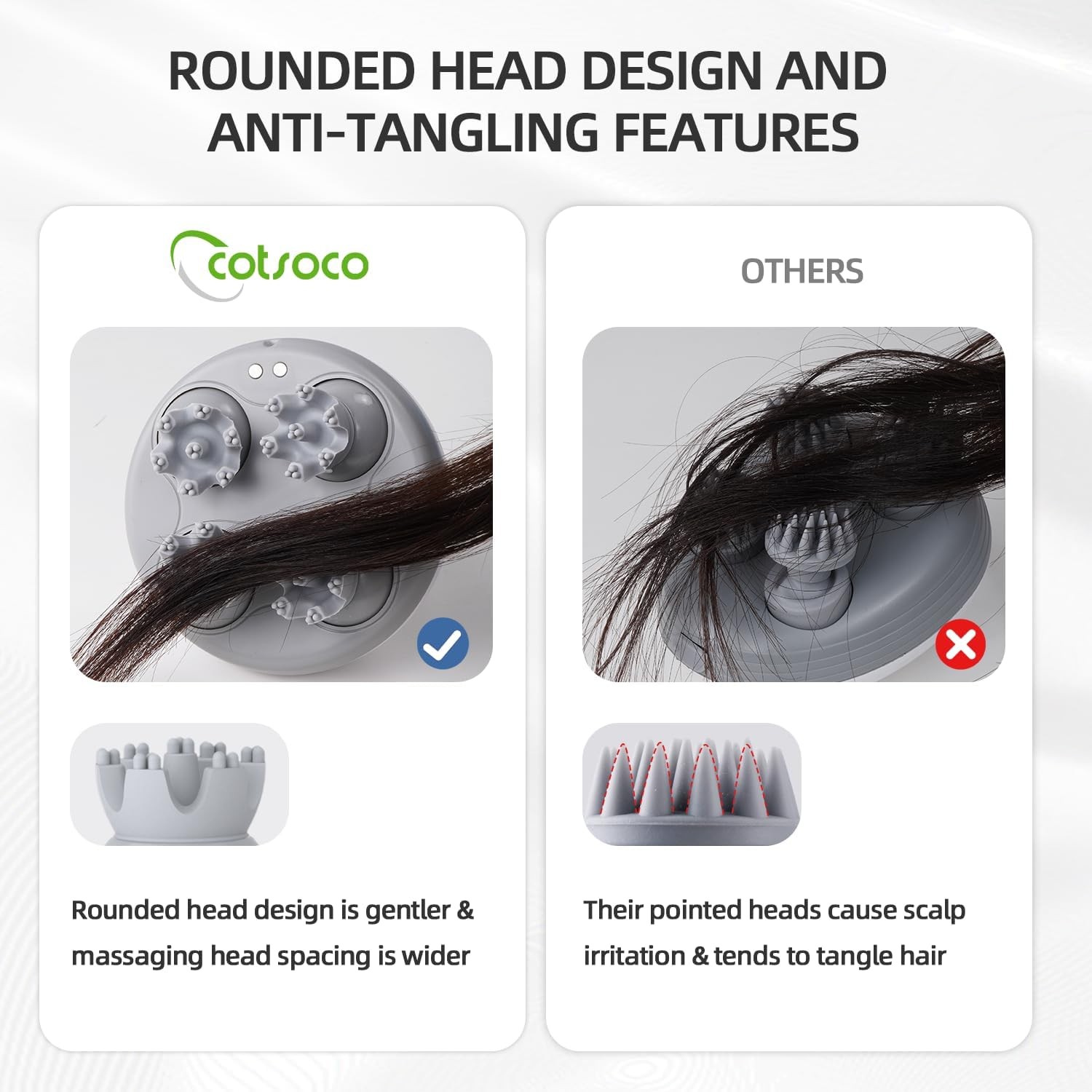 Electric Scalp Head Massager, Waterproof Massager Hair Growth, 4 Heads 84 Nodes