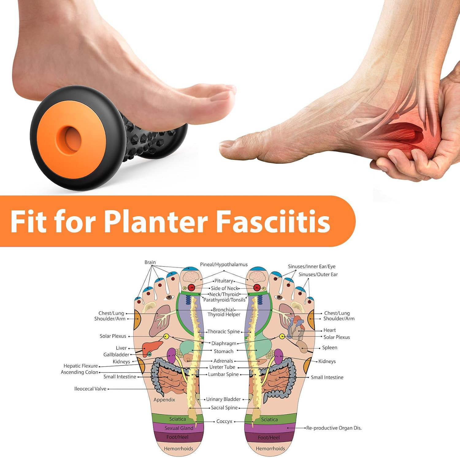 Portable Foot Massager Roller – Deep Tissue Plantar Fasciitis Relief Manual Tool