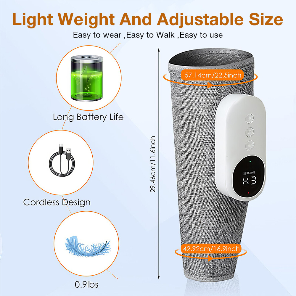 1PC Leg Massager, Air Compression for Circulation Calf Knee 3 Modes With Heat