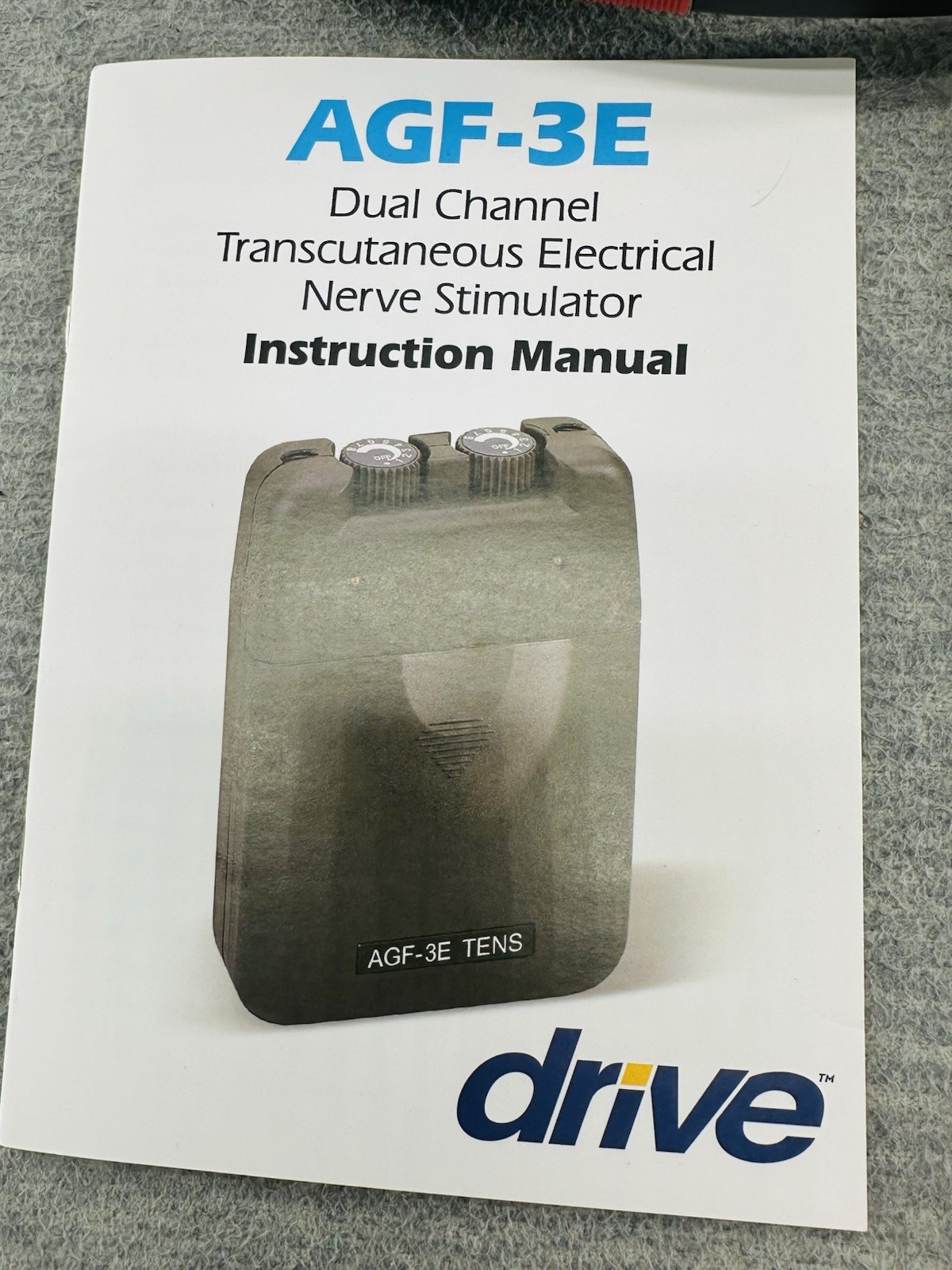 DRIVE AGF-3E- Economy Tens Unit 2 Channel 9 Volt Pain Relief/Pt C6