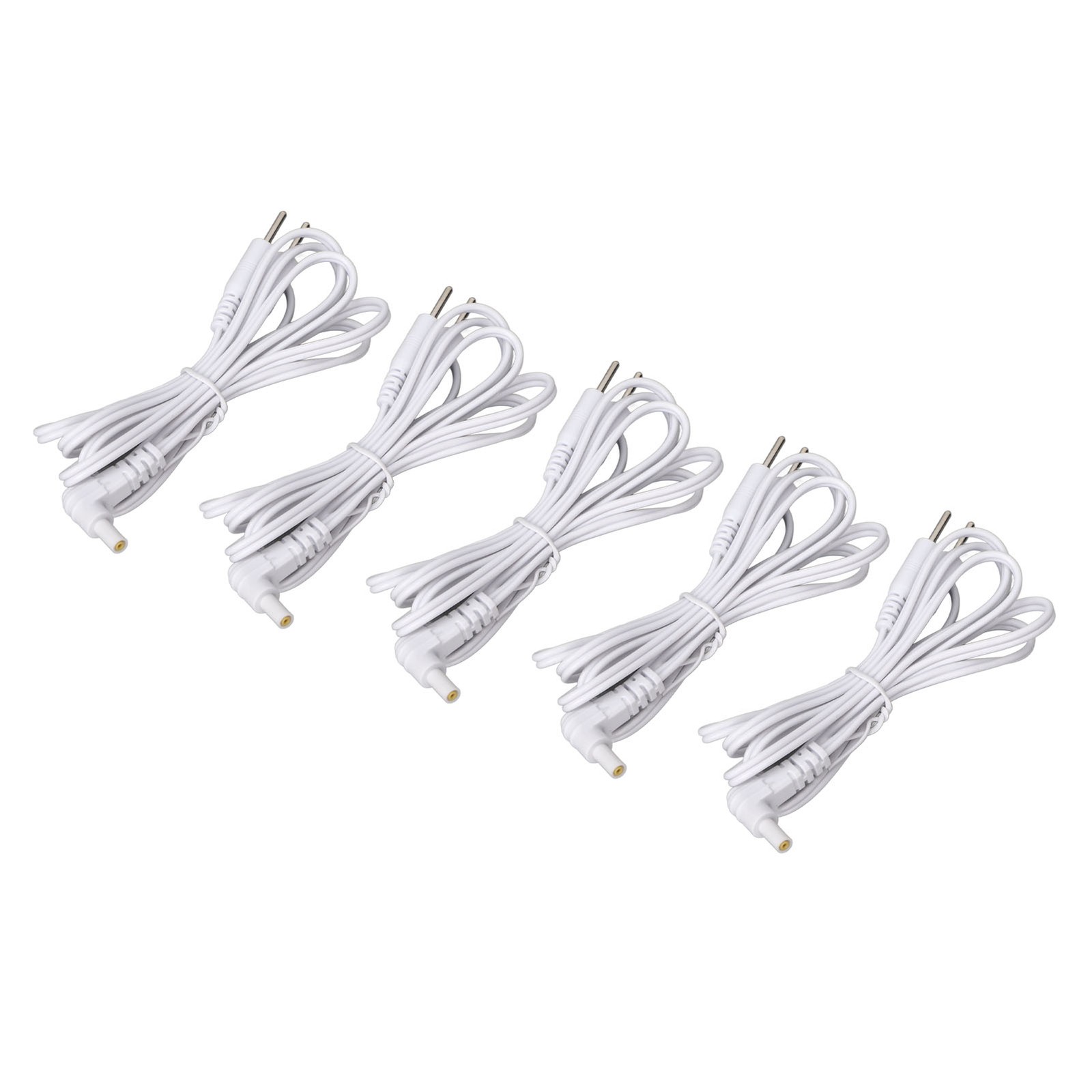 White 5pcs Replacement Electrode Wires 2.35mm 2 Pin Connector Electrodes WT
