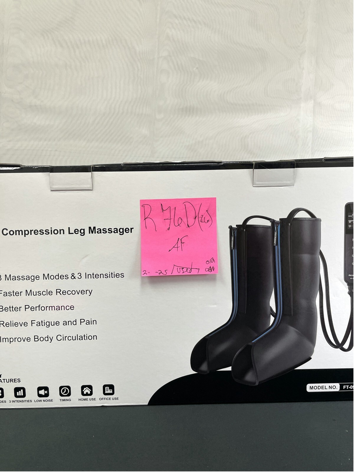 Fit King FT-093A Black 2 Modes 3 Intensities Air Compression Leg Massager