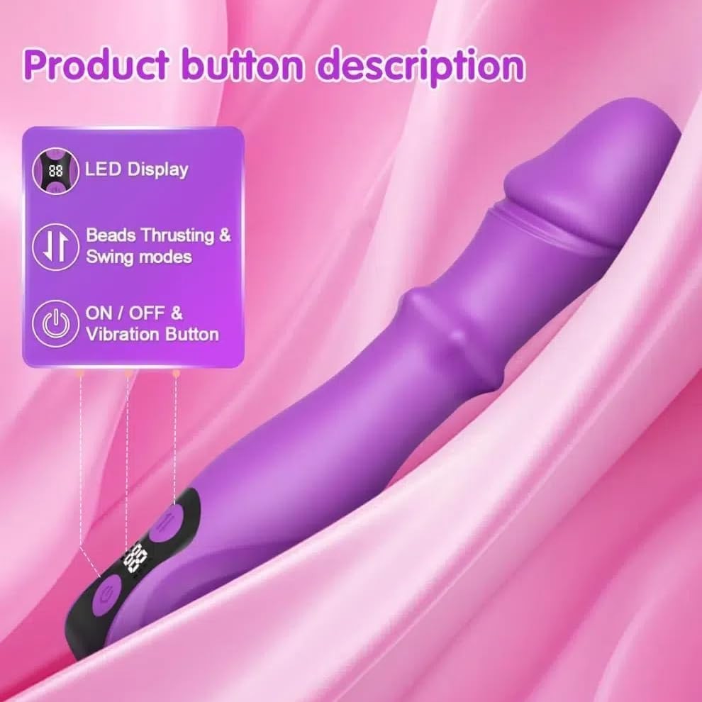 9 Thrusting Vibrating Modes Women Massager w/ LED Display Back Hand Massager