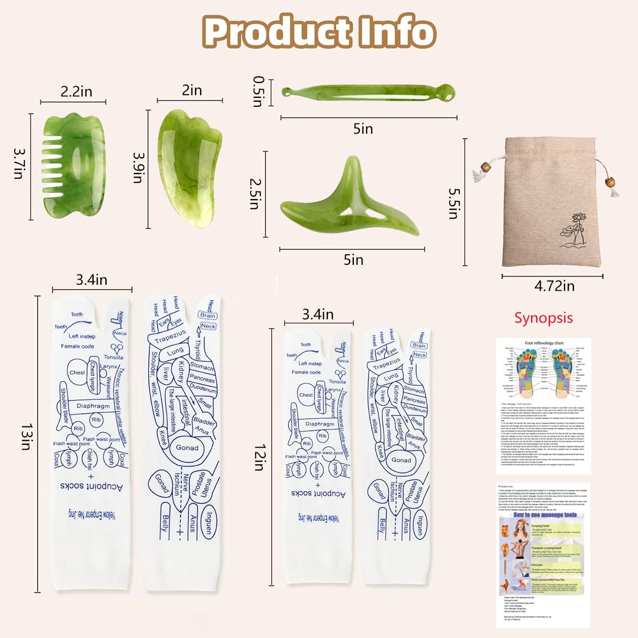 Foot Massage Reflexology Socks Set,Professional Reflexology Socks with Tools …