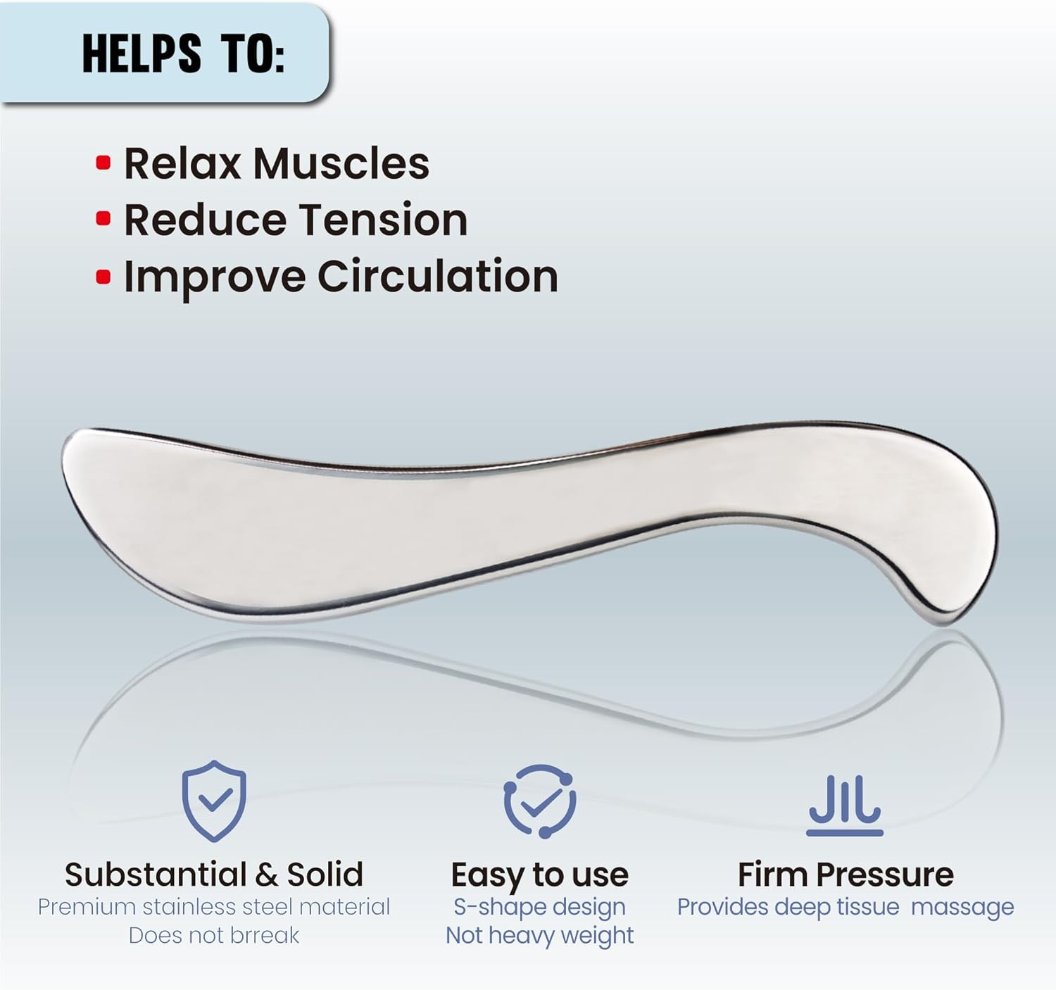 Muscle Scraper Tools, Stainless Steel Guasha Tool for Body, Scraping Tool Physic