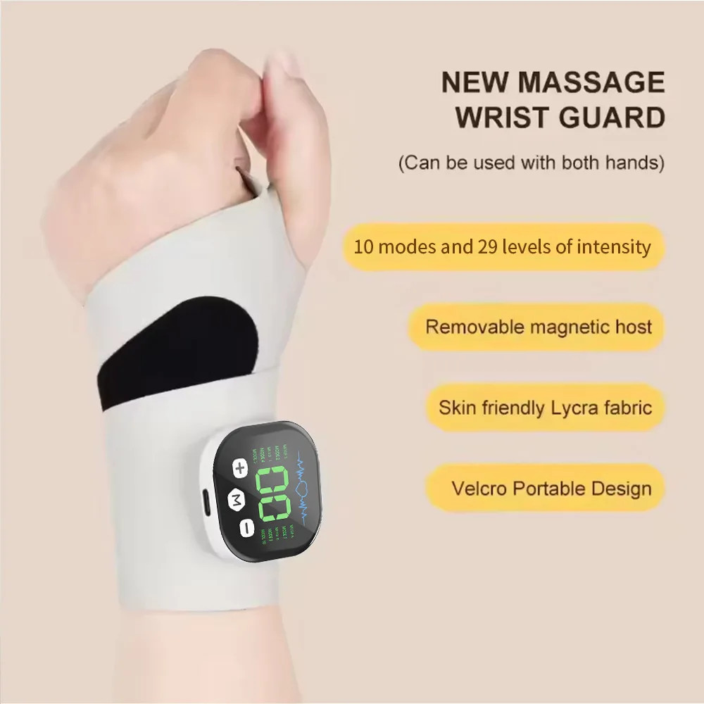 Cordless Wrist Massager USB Rechargeable Vibration Carpal Tunel Pain Relief Wrap