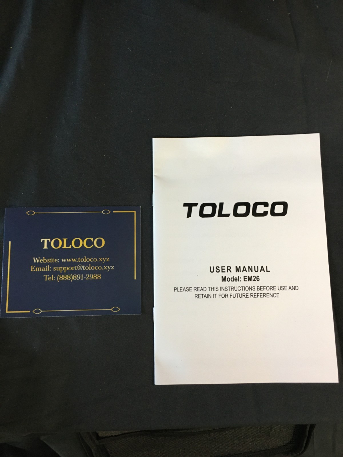 Toloco EM26 Percussion Massage Gun with Attachments & Case, Black