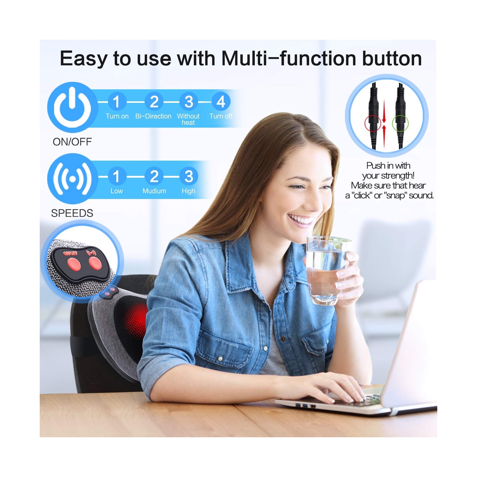 Papillon Back Massager with Heat,Shiatsu Back and Neck Massager with Deep Tis…