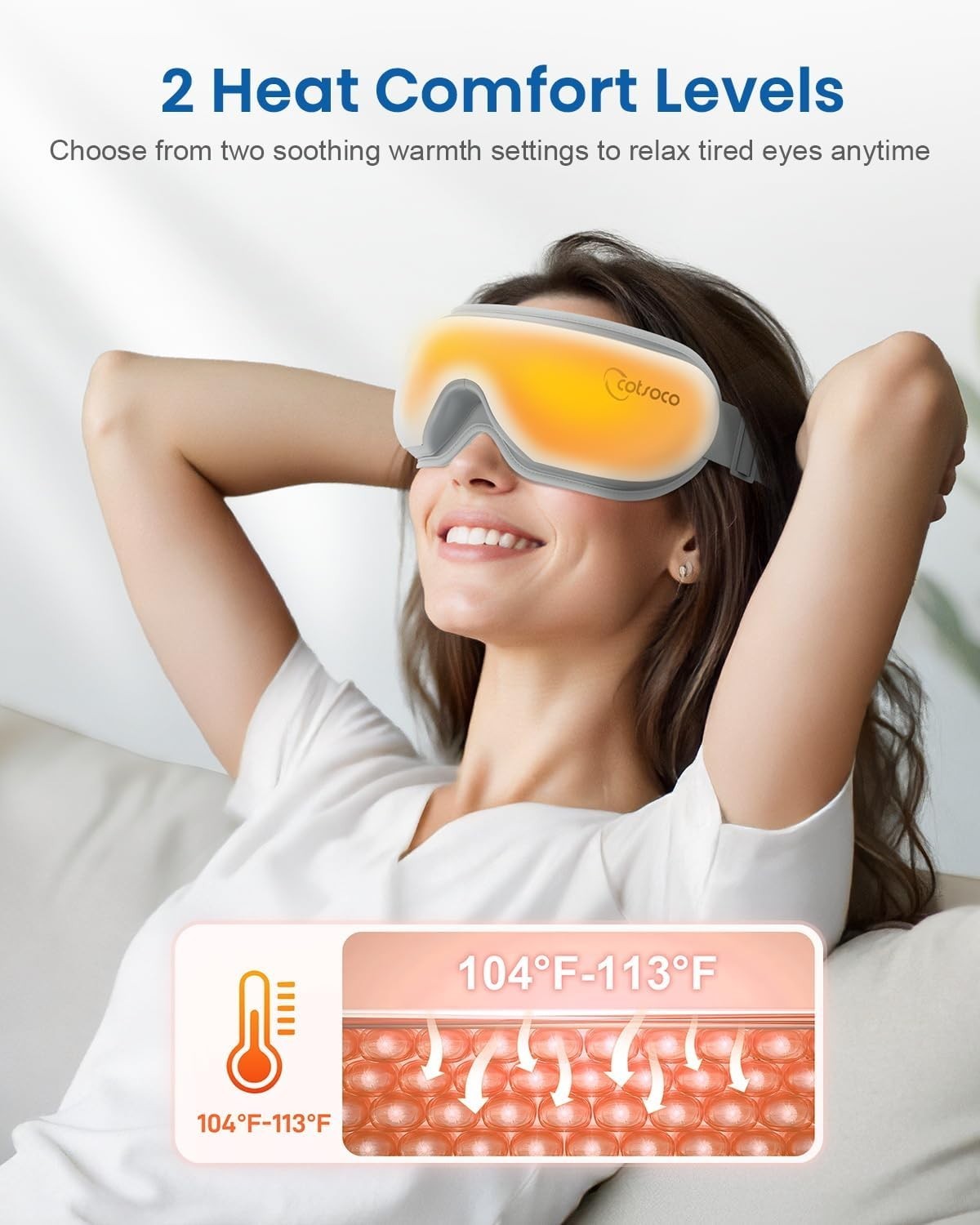 cotsoco Eye Massager with Heat, Remote, and Compression, Foldable Sleep Mask