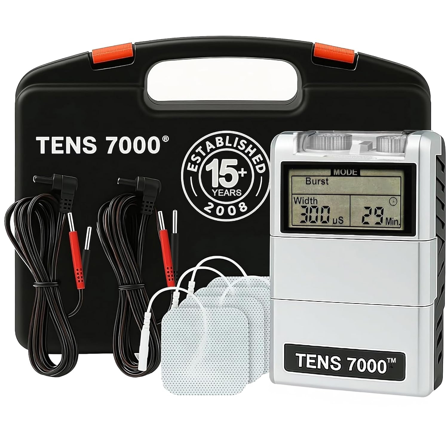 TENS 7000 Digital TENS Unit with Accessories – Muscle Stimulator Machine for Bac