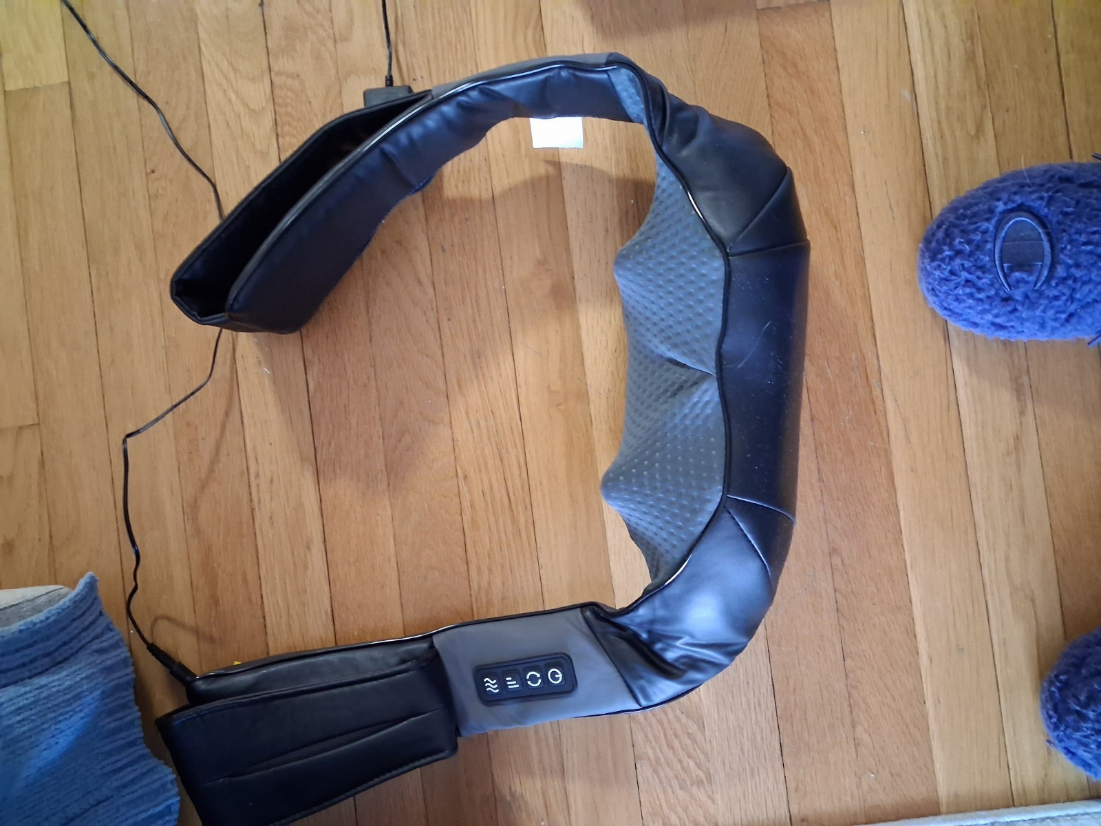 Electric Heated Kneading Neck Massager Black Gray for Neck Shoulder Back Mesh