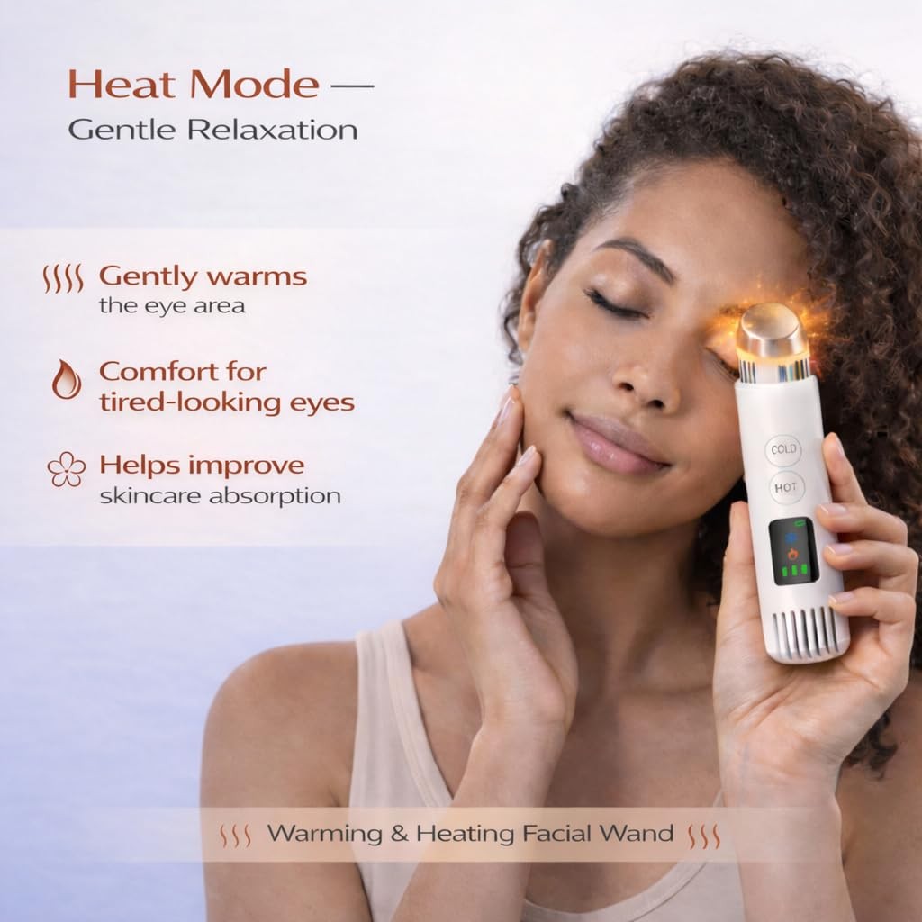 2-in-1 Cold & Warm Depuffing Wand for & Eyes,Adjustable Temperature Massager …