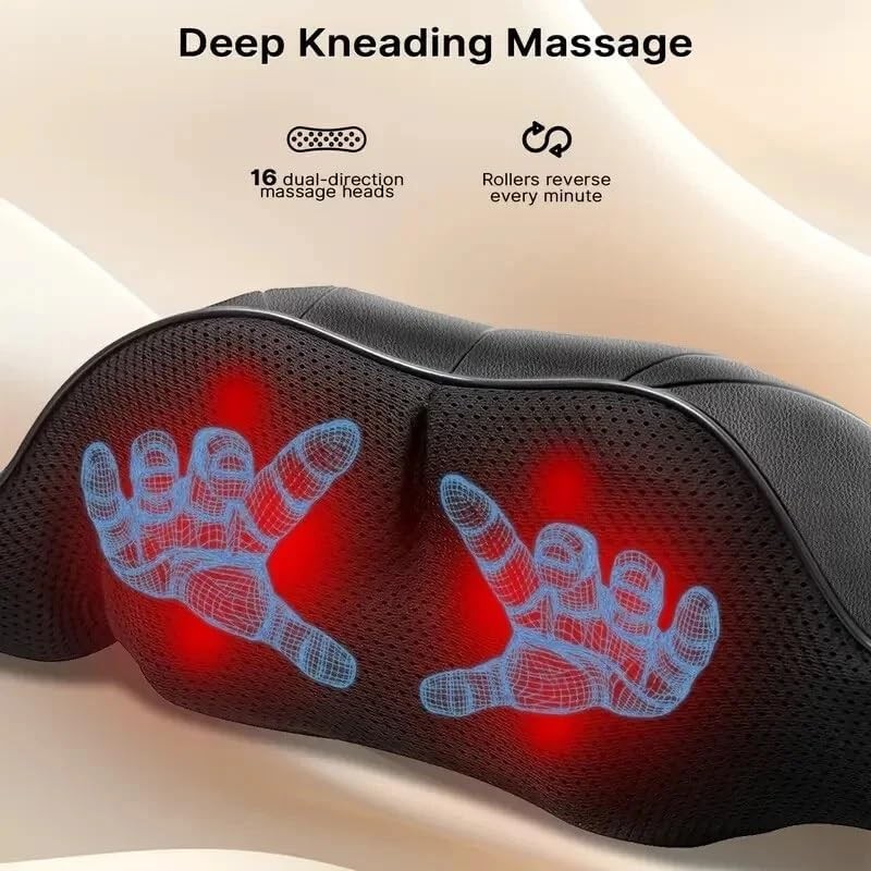 Neck and Back Massager with Heat, Kneading Shoulder Massage