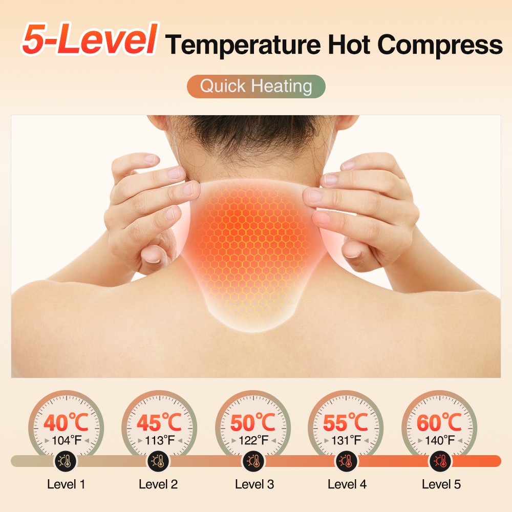Electric Neck Massager Vibration Heating Shoulder Neck Brace Wrap Hot Compress