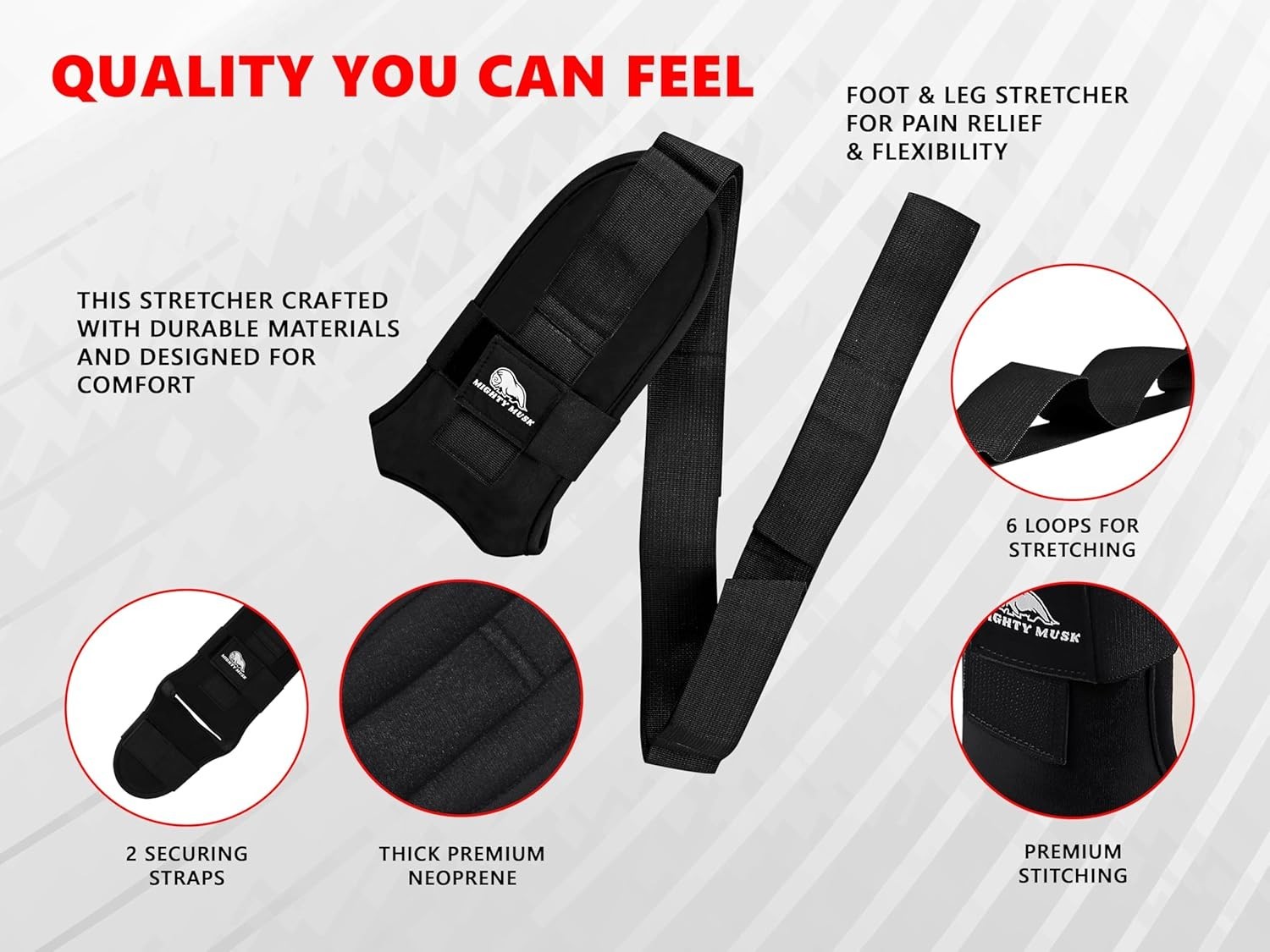 Elegant Black Foot & Calf Stretcher for Plantar Fasciitis Relief & Flexibility