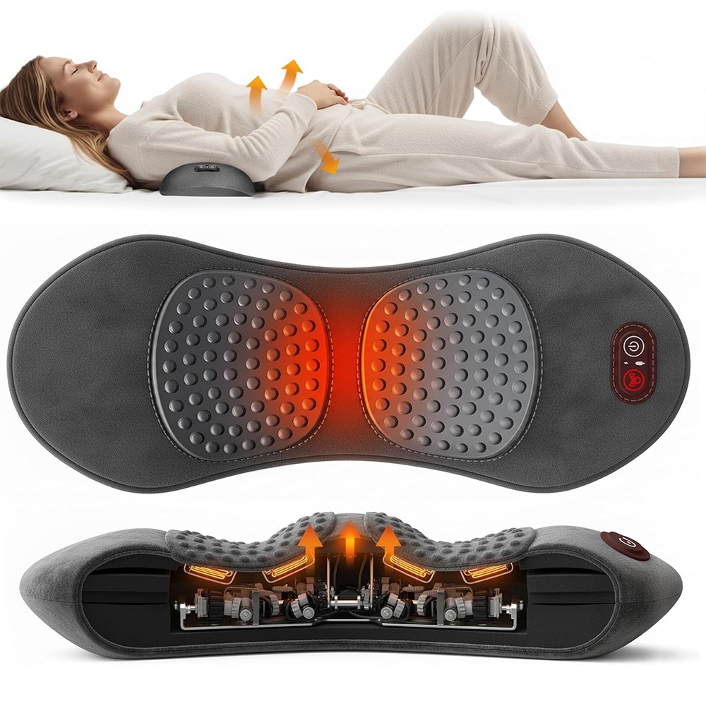 Electric Lumbar Support Pillow 3 In 1 Smooth Spine Triple Fusion Back Massager