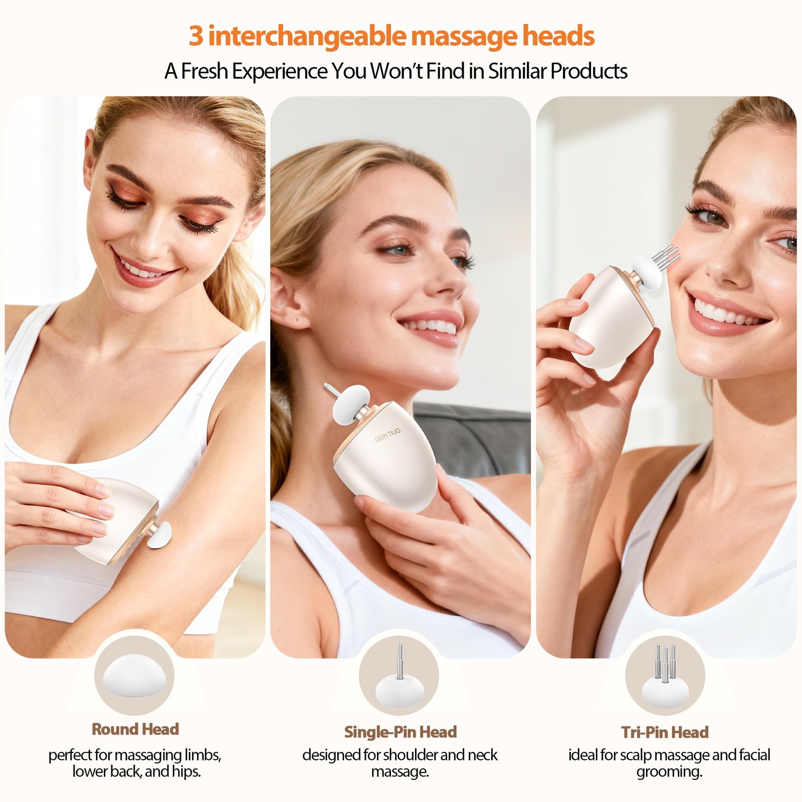 Mini Massage ,Designed by Japanese Experts,3-Pin Retractable Head (For & Scal…