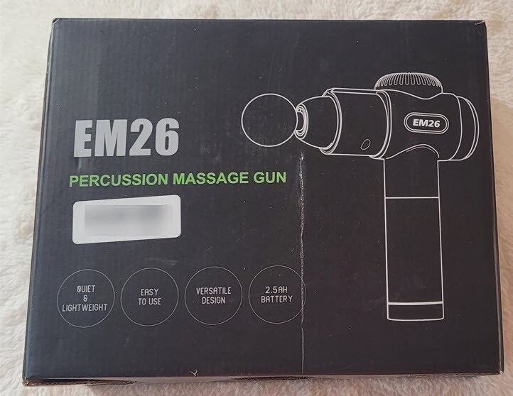 RECHAR INC EM26 Percussion Massage Gun – Handheld Deep Tissue Massager, Black