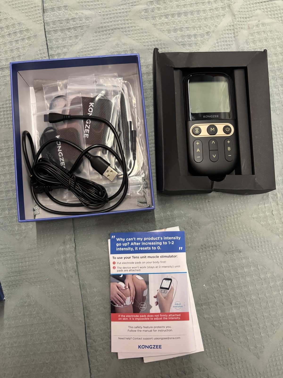 Kongzee 4 in 1 TENS And Powered Muscle Stimulator Combo Unit