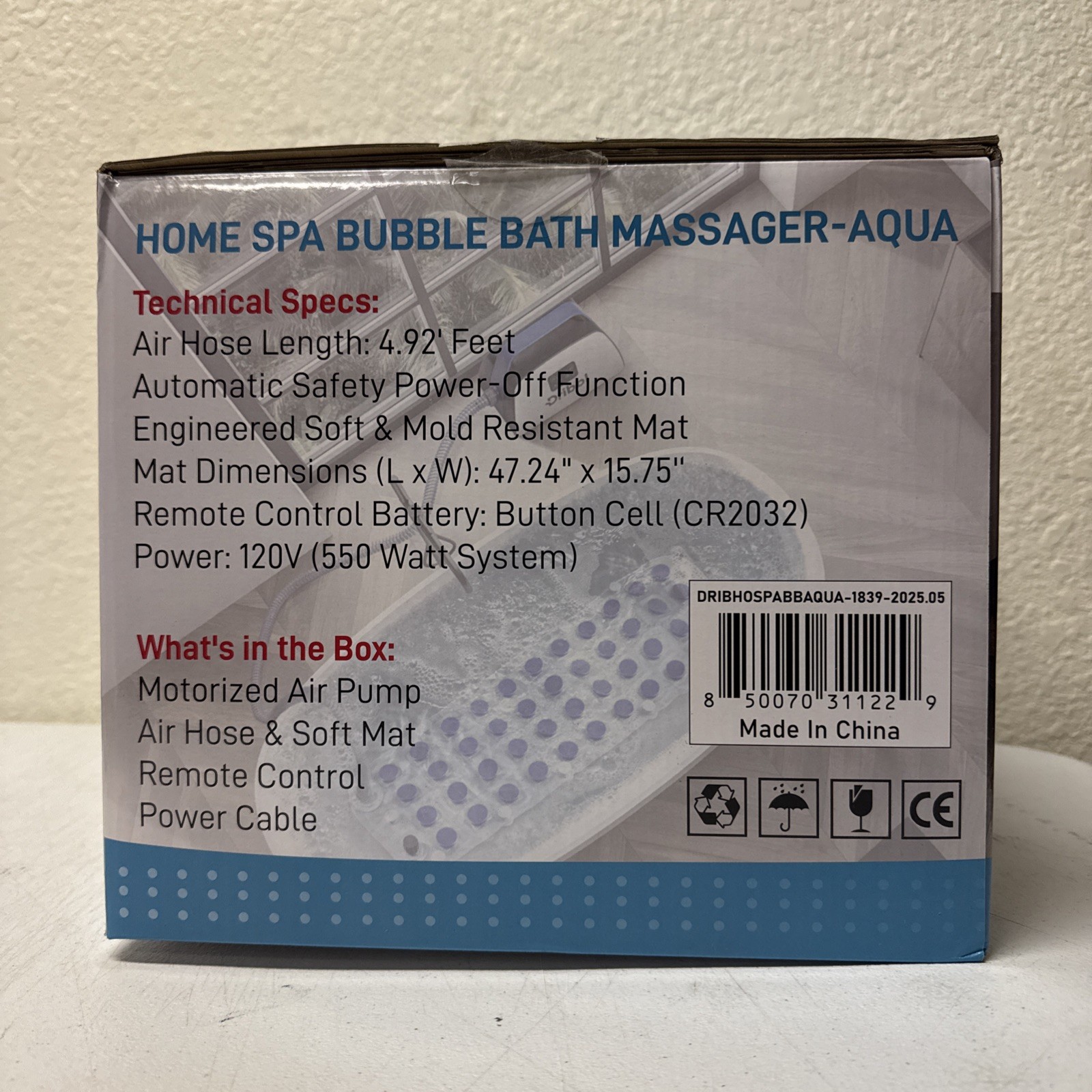 Electric Bubble Massage Bathtub Mat – Non-Slip Full-Body Waterproof Hot Tub S…