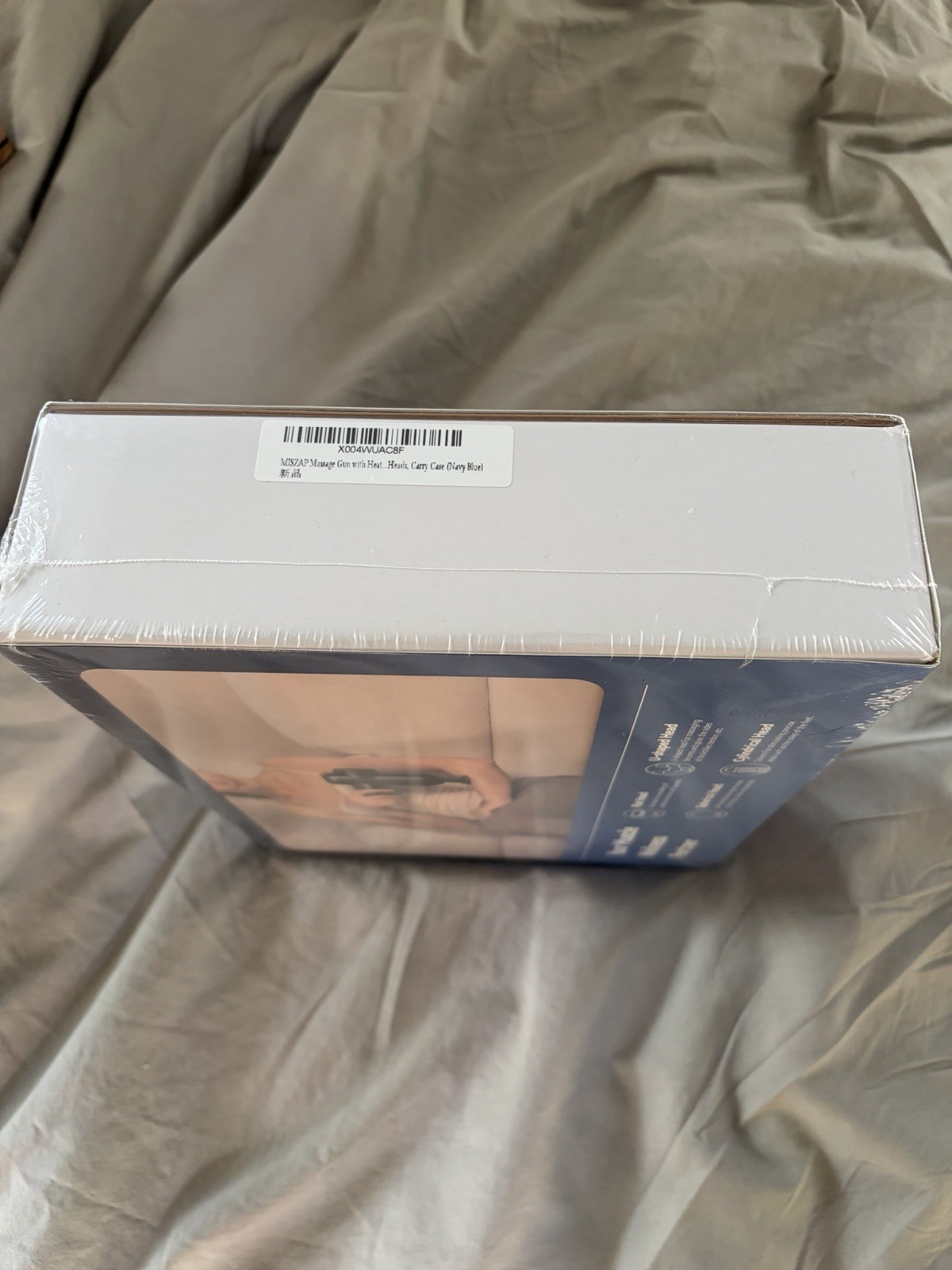 Brand New Navy Blue Heated Massage Gun w 4 Attachments