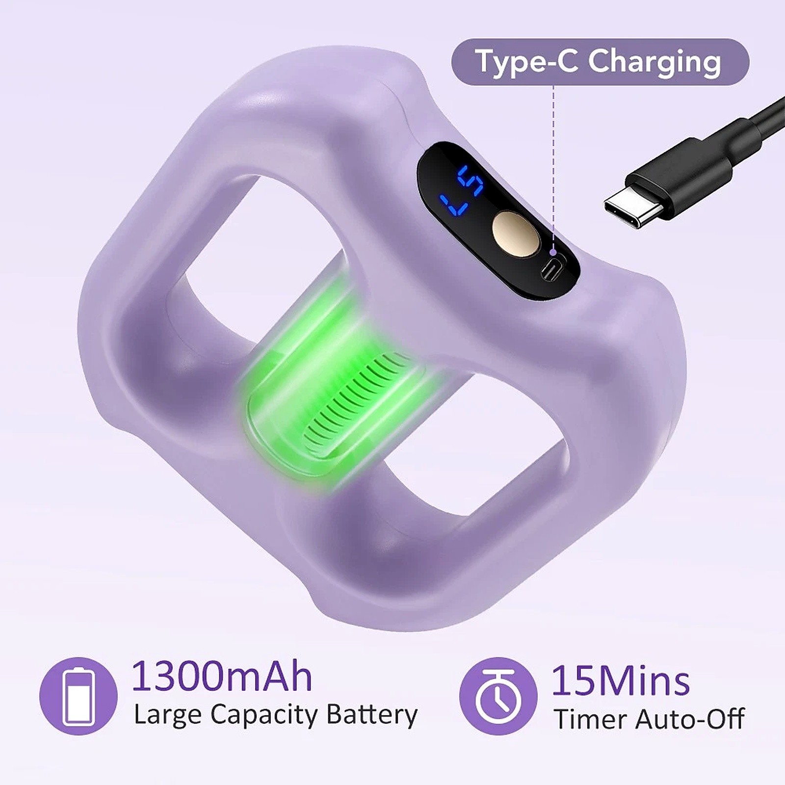 Fascia Ring Massager Full Body Vibration 5-Speed 3-Mode Waist Strap Rechargeable